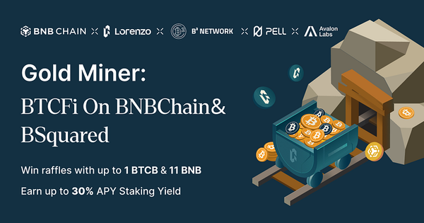 Gold Miner: Lorenzo Partners with B² Network, Pell Network, and Avalon Labs for BTCFi Event on BNB Chain